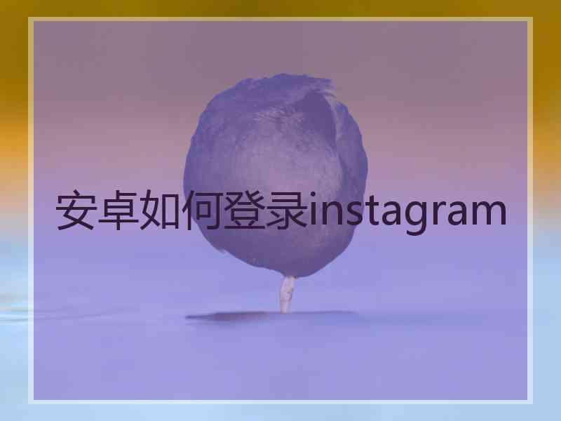 安卓如何登录instagram