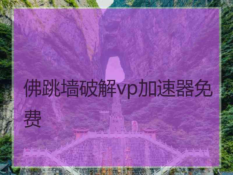 佛跳墙破解vp加速器免费