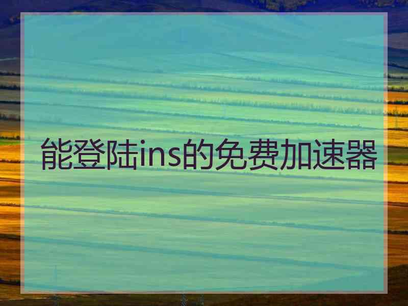 能登陆ins的免费加速器