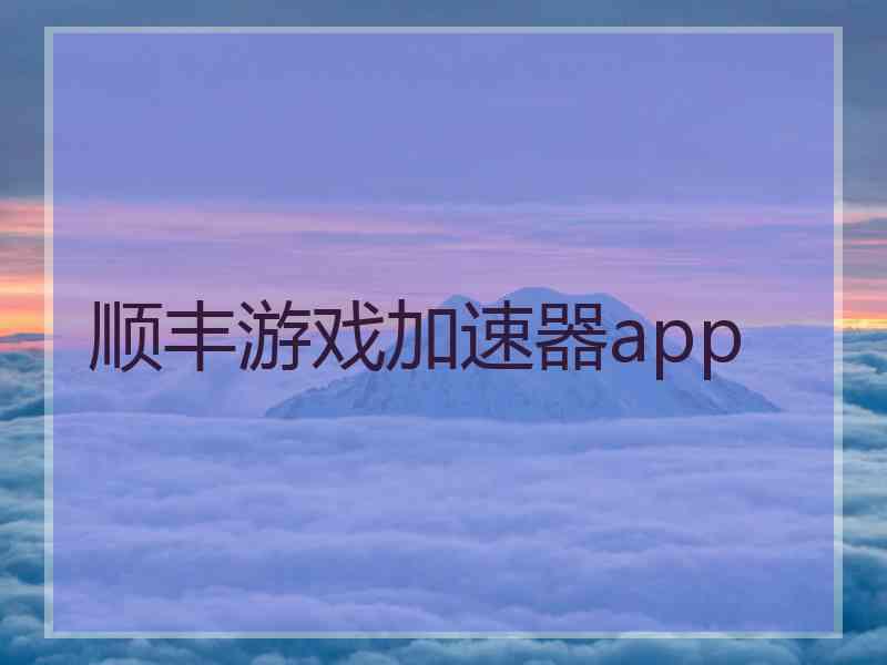 顺丰游戏加速器app